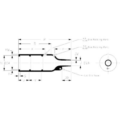 'Dessin technique d'un embout avec dimensions'