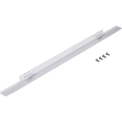 Barre métallique avec deux points de montage et cinq vis à côté ; utilisée pour la fixation sur une surface.