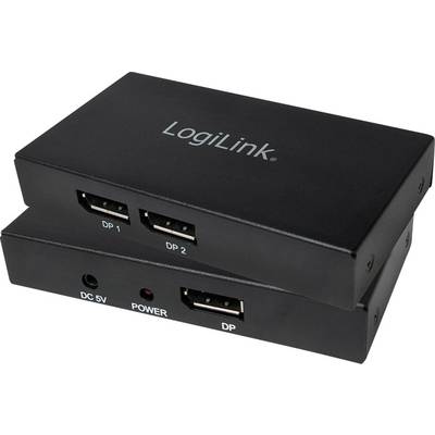 LogiLink  2 ports Répartiteur DisplayPort compatible avec l'ultra HD 3840 x 2160 pixels noir