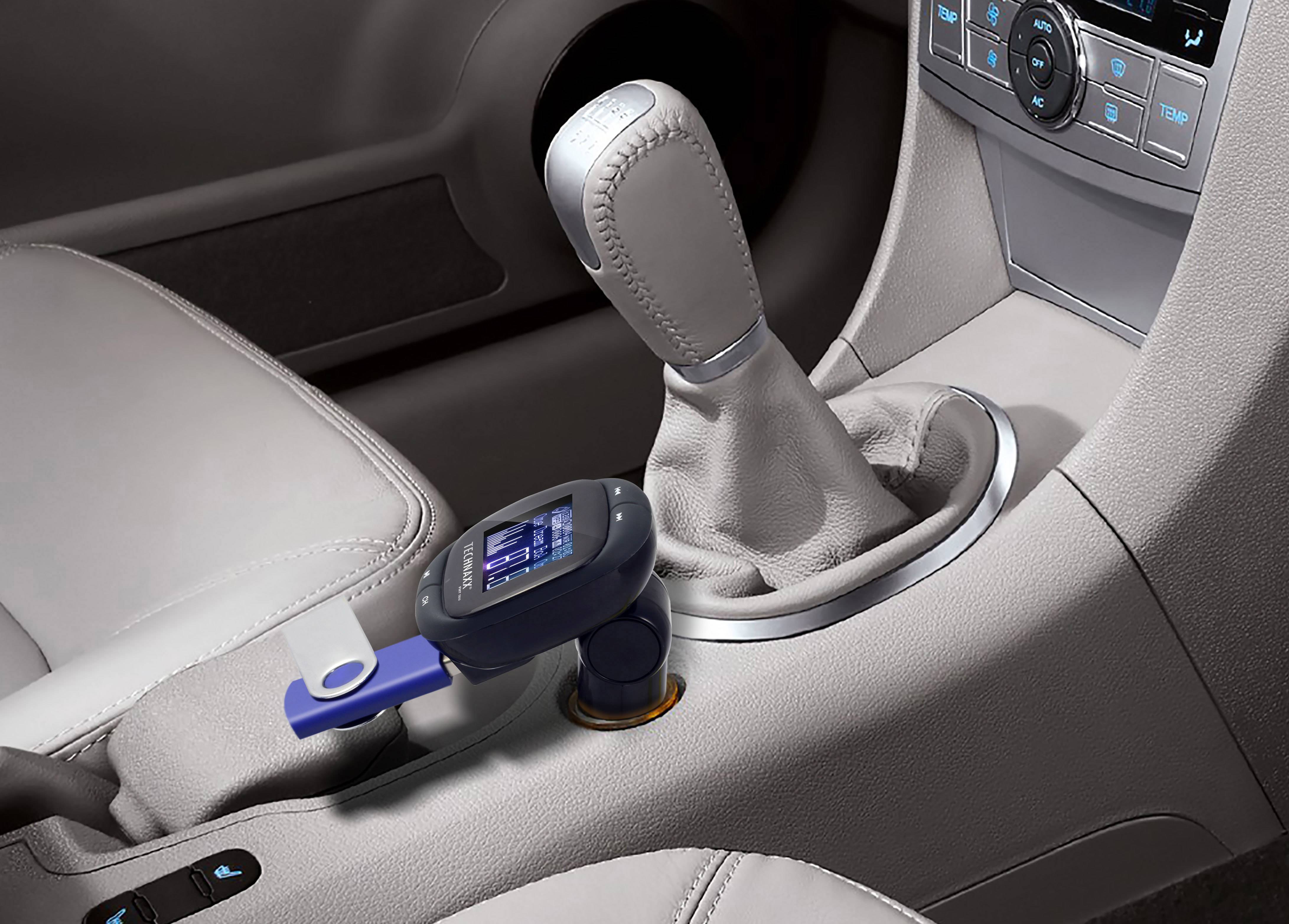 Technaxx FMT500 Emetteur FM avec télécommande, joint à rotule-1