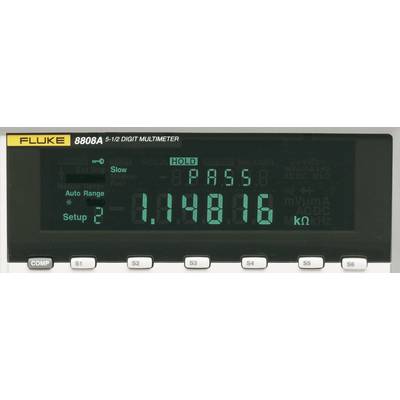 Affichage du multimètre numérique : 'HOLD PASS 1,14816 kΩ'