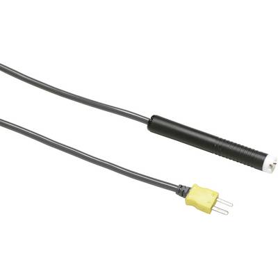 Un capteur thermique noir avec une fiche de connexion jaune. Le capteur est doté d'un long câble qui peut être connecté à un appareil électronique.