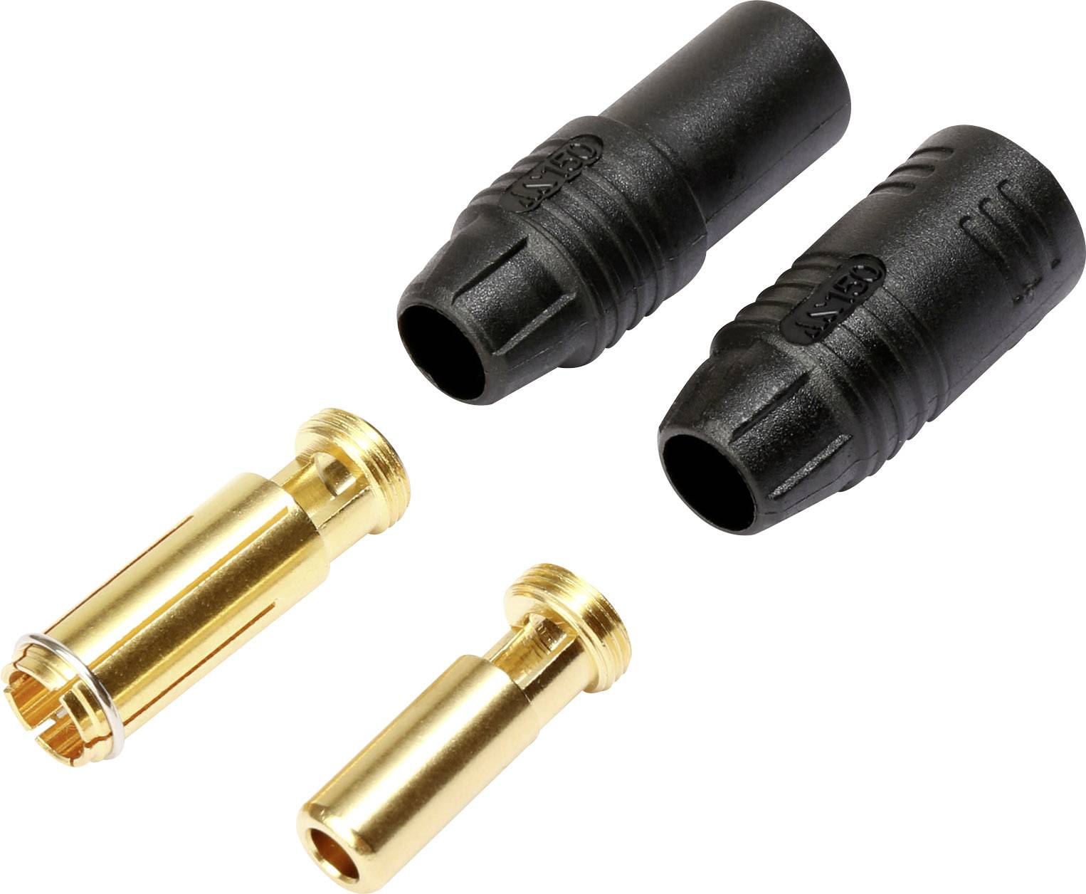 Reely Fiche mâle pour batterie, Prise femelle pour batterie AS150 doré(e) 1 set