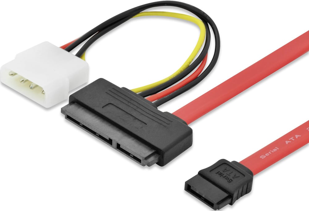 Câble de raccordement disque dur [1x SATA mâle 7+15 pôles 1x SATA mâle 7 pôles