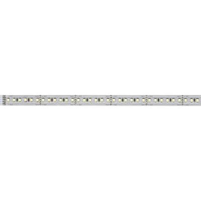 Gros plan d'une barre de LED avec plusieurs lampes LED rectangulaires réparties uniformément sur une plaque métallique.