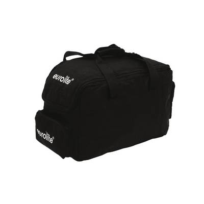 Un sac noir portant l'inscription 'eurolite' sur le côté. Il dispose de deux poignées et d'une poche latérale.