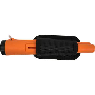 Indicateur de doigt de plongée orange avec boucle noire et étui de support.