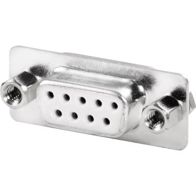 Un connecteur D-Sub argenté à neuf broches, typique des interfaces série sur les ordinateurs et appareils plus anciens.