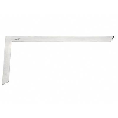 Un équerre en argent, couramment utilisée dans le travail du bois et la construction pour mesurer et vérifier les angles droits.