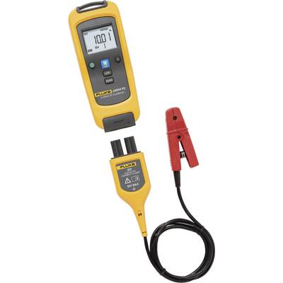 Un appareil de mesure jaune avec un affichage numérique indique une valeur. Il est connecté à un câble de raccordement rouge.