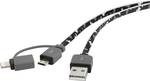 Câble de charge et de synchronisation micro-USB/USB-C™/Lightning 3 en 1 Renkforce 0,2 m