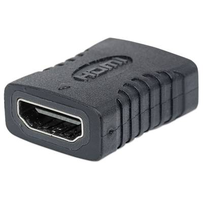 Un adaptateur HDMI noir avec connecteur femelle. Il présente une surface texturée pour une meilleure prise en main.
