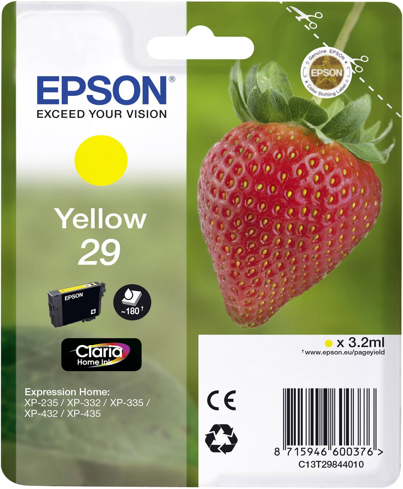 Epson Encre 29 d'origine jaune C 13 T 29844010