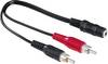 Hama 00043254 Cinch-RCA / Jack audio Adaptateur [2x Cinch-RCA mâle - 1x Jack femelle 3.5 mm] noir