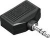 Hama 00043353 Jack audio Adaptateur [1x Jack mâle 3.5 mm - 2x Jack femelle 3.5 mm] noir