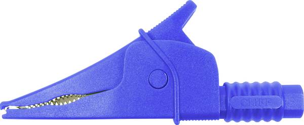 Cliff Croc Clip Pince crocodile de sécurité enfichable 4 mm CAT III 1000 V bleu