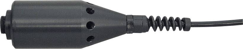 Microphone noir avec trois ouvertures visibles et un câble doté d'un anti-pliage.