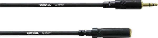 Rallonge audio [1x Jack mâle 3.5 mm - 1x Jack femelle 3.5 mm] Cordial CFS 3 WY noir 3.00 m