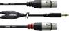Câble adaptateur audio [1x Jack mâle 3.5 mm - 2x XLR femelle] Cordial CFY1.8WFF noir 1.80 m