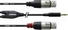 Câble adaptateur audio [1x Jack mâle 3.5 mm - 2x XLR femelle] Cordial CFY3WFF noir 3.00 m