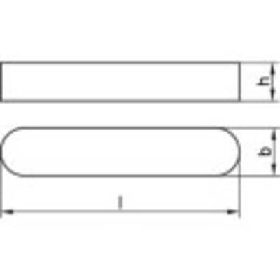 Clavette parallèle DIN 6885 TOOLCRAFT 138764  N/A 10 pc(s) acier C45 + C      