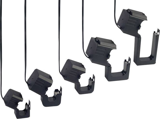 Cinq combinés téléphoniques noirs sont suspendus en rangée décroissante de gauche à droite. L'image montre un motif de mouvement décroissant.