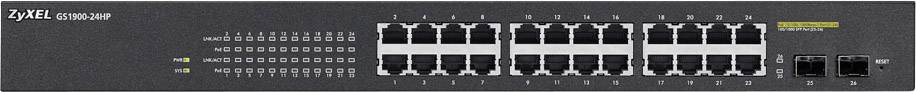 Switch réseau ZyXEL GS1900-24HP 24+2 ports 1 GBit/s fonction PoE-2