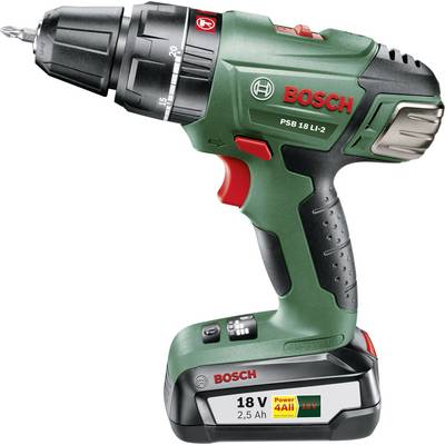 Perceuse-visseuse à percussion sans fil Bosch Home and Garden PSB 18 LI-2 2 vitesses + 2 batteries, + chargeur, + mallet-2
