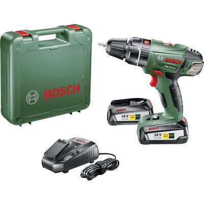 Perceuse-visseuse à percussion sans fil Bosch Home and Garden PSB 18 LI-2 2 vitesses + 2 batteries, + chargeur, + mallet-3