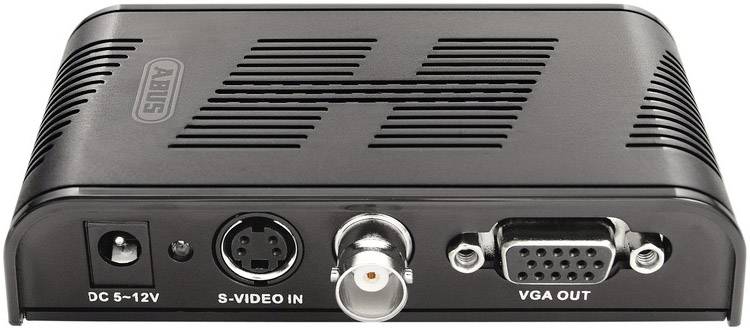 Dos du convertisseur VGA avec connexions : DC 5-12V, entrée S-Video, sortie VGA.