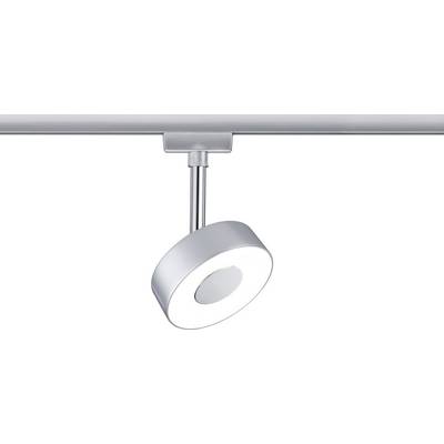 Plafonnier à tête pivotante circulaire sur rail, design moderne et minimaliste. Idéal pour un éclairage ciblé.