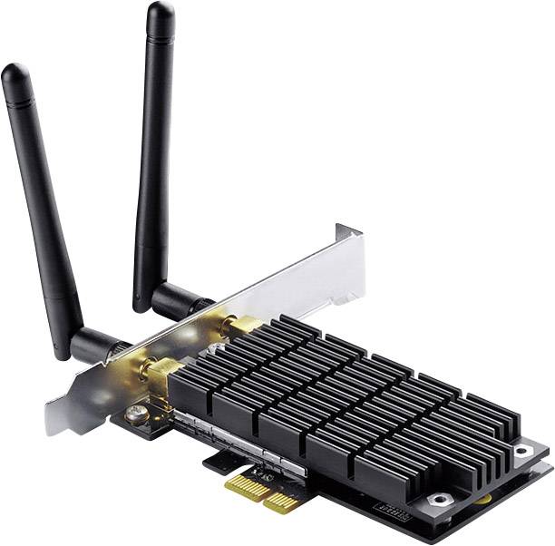 Carte PCIe WLAN avec deux antennes et dissipateur thermique, adaptée pour étendre les connexions réseau sans fil des ordinateurs de bureau.