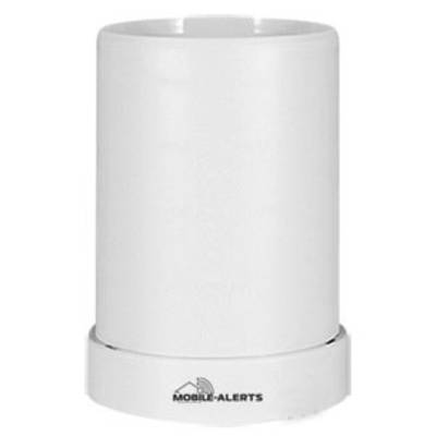 Un appareil blanc cylindrique portant l'inscription 'Mobile-Alerts', probablement un capteur ou un instrument de mesure.