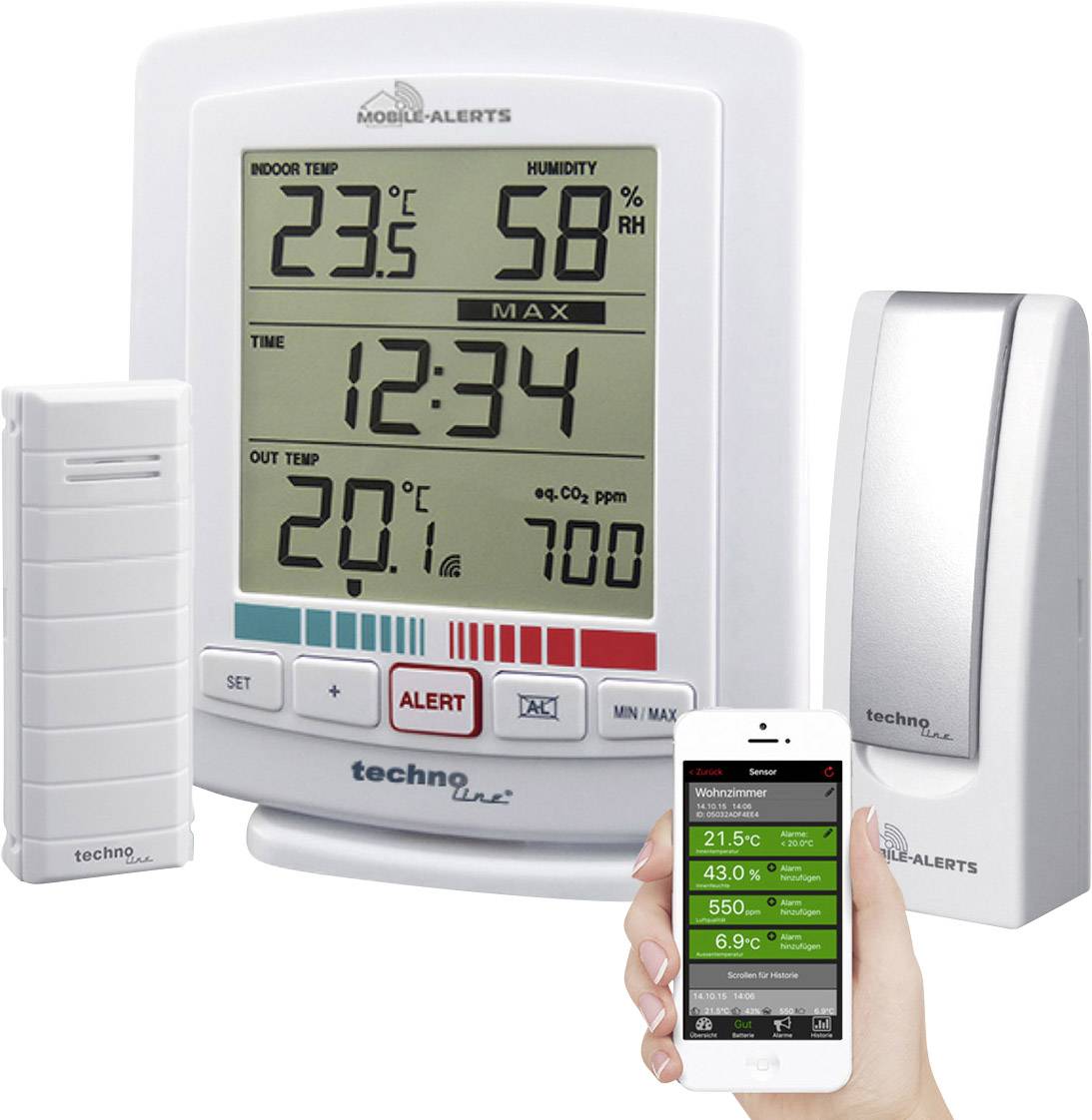 Thermo-hygromètre radiopiloté Techno Line MA 10005 Mobile Alerts-4