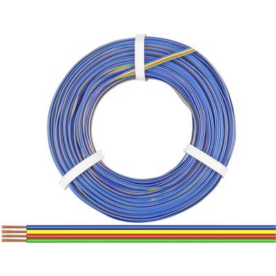  418-50 Fil de câblage  4 x 0.14 mm² vert, rouge, jaune, bleu 50 m