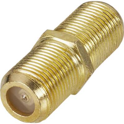 Adaptateur coaxial couleur or avec connexion à filetage des deux côtés. Adapté pour connecter des câbles coaxiaux dans les systèmes audio et vidéo.