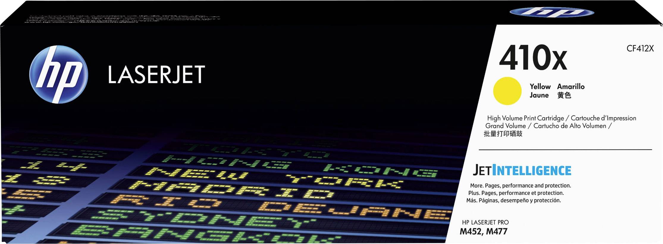 Cartouche de toner HP LaserJet 410x en Jaune. Pour les modèles M452, M477. Contient 'JetIntelligence' pour des performances d'impression élevées.