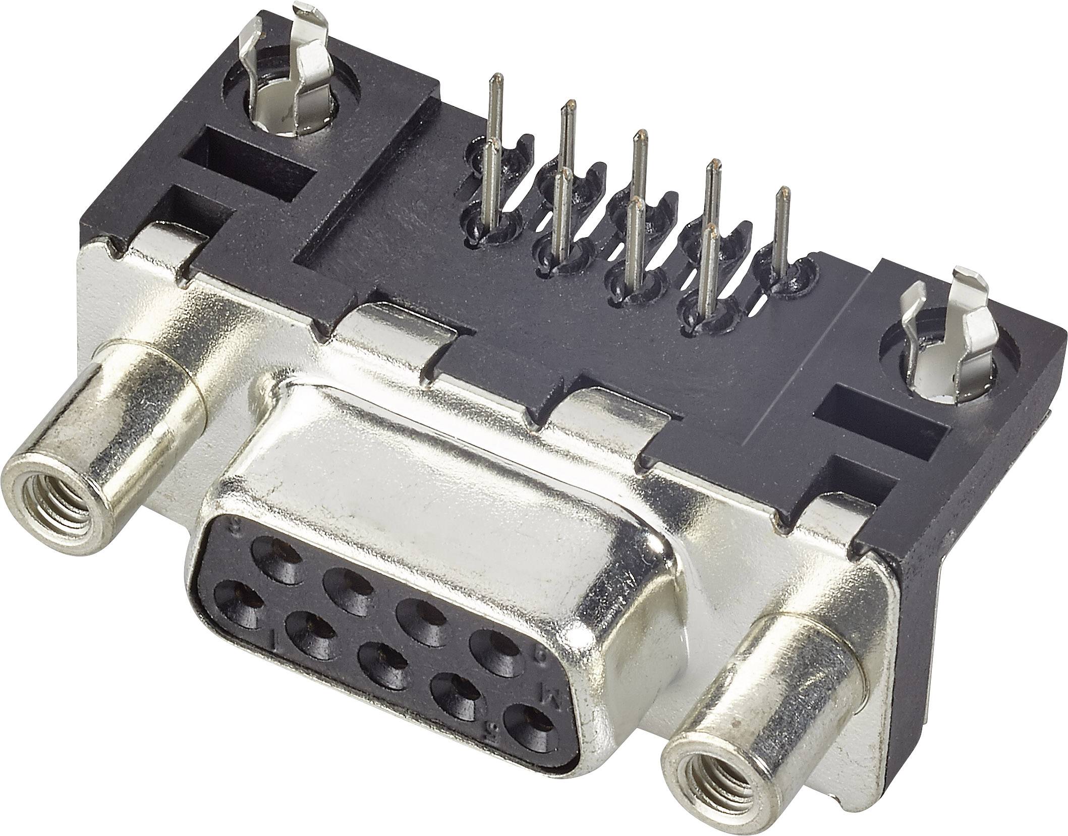 Un connecteur VGA à neuf broches et deux vis de fixation, utilisé pour raccorder des écrans à des ordinateurs.