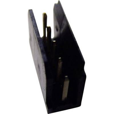 Gros plan d'un connecteur électronique à broches multiples dans un boîtier en plastique noir, vu de côté.