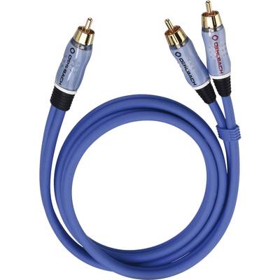 Câble Y Oehlbach 22710 Cinch-RCA audio [2x Cinch-RCA mâle - 1x Cinch-RCA mâle] 10.00 m bleu contacts dorés