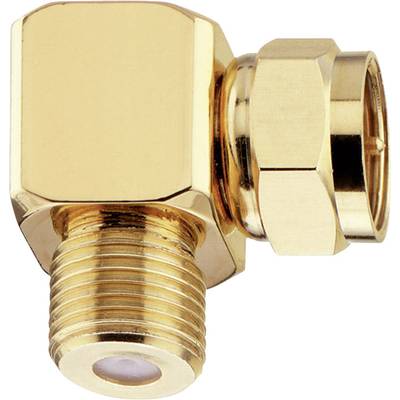 Oehlbach 4406 Adaptateur coudé F doré Connexions: Fiche mâle F, Prise femelle F 2 pc(s)-0
