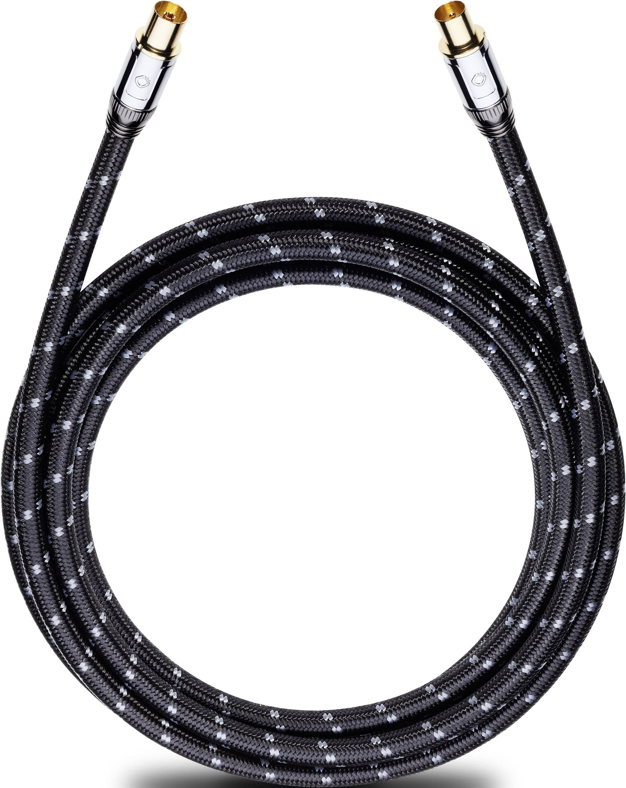 Un câble noir à pois dorés, adapté pour la connexion d'appareils audio afin de transmettre des signaux de haute qualité.