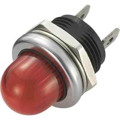 Affichage LED rouge avec cadre en métal et deux bornes de connexion, fréquemment utilisé comme voyant lumineux ou indicateur d'avertissement dans les appareils électriques.