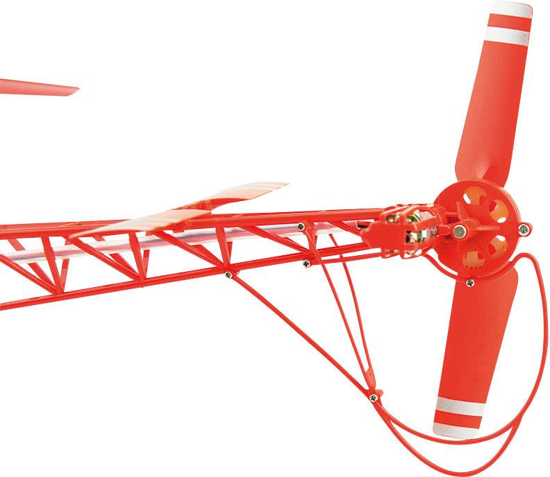 Un modèle de pale d'éolienne rouge à trois pales avec un cadre apparent, illustrant des détails techniques et un design sophistiqué.