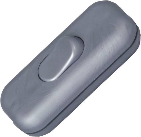 Interrupteur pour câble souple  Kopp 191320086 avec décharge de traction argent 1 x Off/On 2 A   1 pc(s)