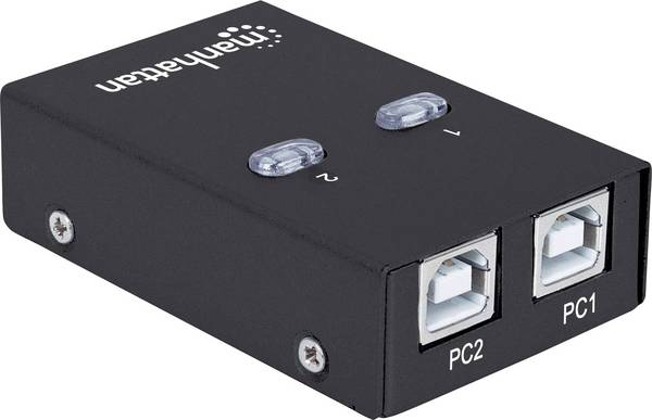Manhattan Manhattan USB-A Automatic Sharing Switch, 2x USB-B Ports, 480 Mbps (USB 2.0) 2 ports Switch USB 2.0 noir