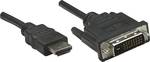 Câble HDMI vers DVI Manhattan, HDMI mâle vers DVI-D 24+1 mâle, Dual Link, noir, 3 m