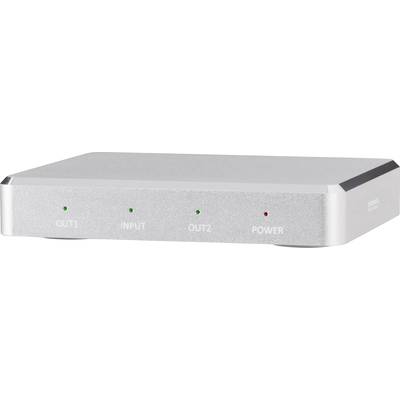 SpeaKa Professional 2 ports Répartiteur HDMI boîtier en aluminium, compatible avec l'ultra HD 3840 x 2160 pixels