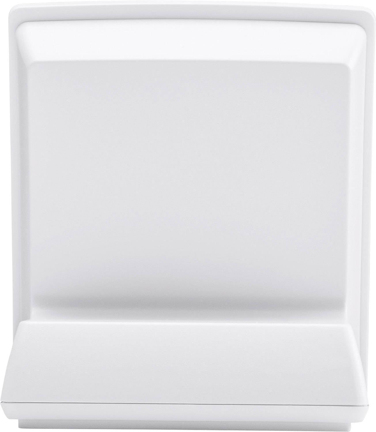 Un interrupteur mural blanc au design moderne, rectangulaire avec des angles arrondis, adapté aux installations intérieures.