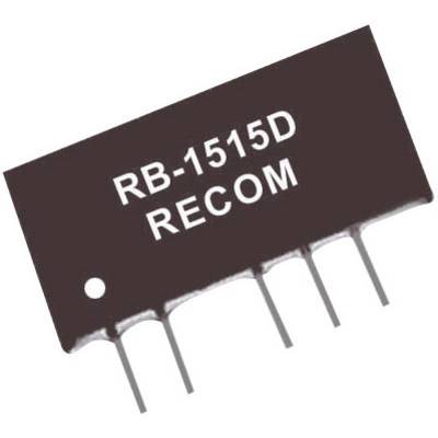 Puce 'RB-1515D' de RECOM à cinq broches, utilisée dans les circuits électroniques.